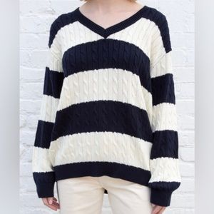 Brandy Melville striped cableknit sweater